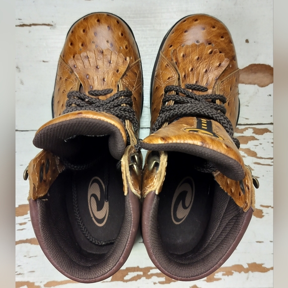 Roper Leather Ostrich Kiltie Boots - Picture 5 of 10